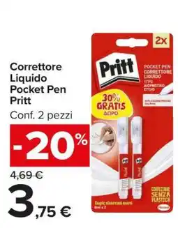 Carrefour Correttore Liquido Pocket Pen Pritt offerta
