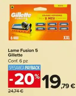 Carrefour Lame Fusion 5 Gillette offerta