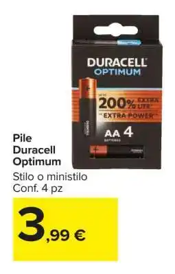 Carrefour Pile Duracell Optimum offerta