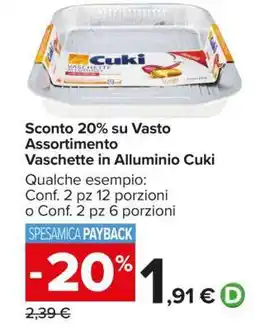 Carrefour Vaschette in alluminio CUKI offerta