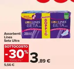 Carrefour Assorbenti Lines Seta Ultra offerta
