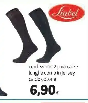 Coop Liabel confezione 2 paia calze lunghe uomo in jersey caldo cotone offerta