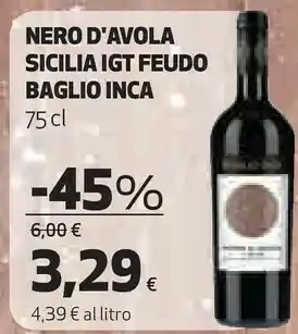 Coop Baglio gaiano - nero d'avola sicilia doc 750 g(ml) offerta