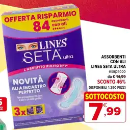 Iperal Assorbenti con ali lines seta ultra offerta