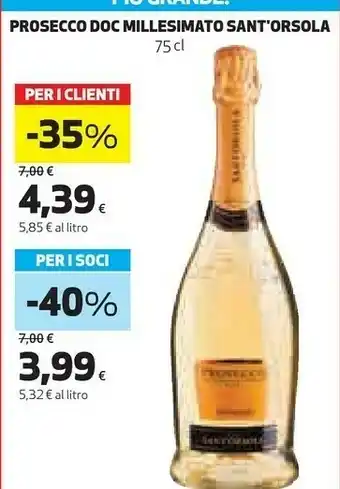 Coop Prosecco doc millesimato offerta