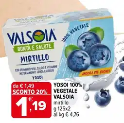 Iperal Yosoi 100% vegetale VALSOIA offerta