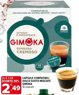 Iperal Capsule compatibili dolce gusto nescafè GIMOKA offerta
