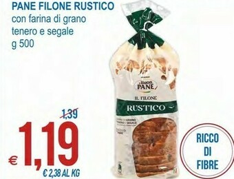Il buon pane pane filone rustico con farina di grano tenero e segale