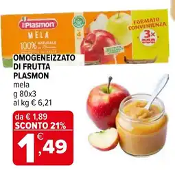 Iperal Omogeneizzato di frutta PLASMON offerta