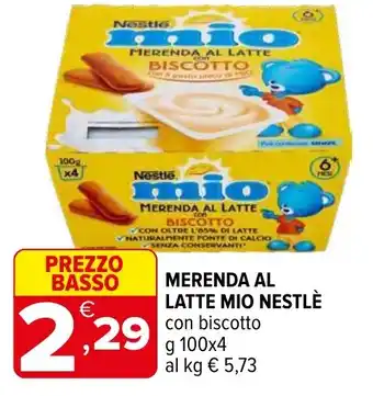 Iperal Merenda al latte mio NESTLÈ offerta