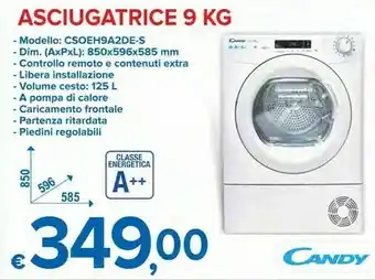 MD Discount Smart pro csoe h9a2de-s asciugatrice libera installazione caricamento frontale 9 kg a++ bianco offerta