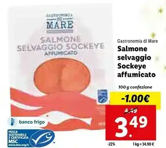 Lidl Gastronomia di mare - salmone selvaggio sockeye affumicato offerta