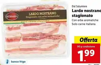 Lidl Lardo nostrano stagionato offerta