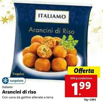 Lidl Arancini di riso con uova da galline allevate a terra 500 g offerta