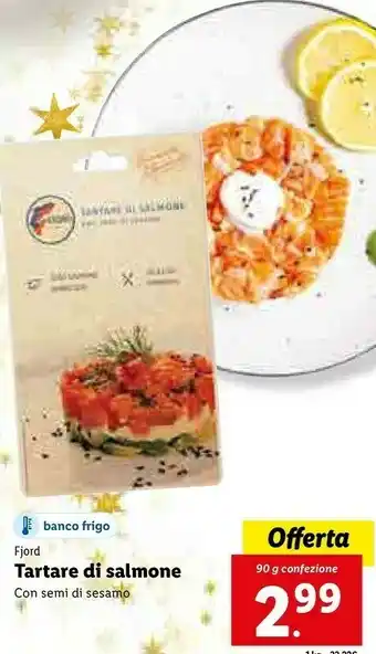 Lidl Tartare di salmone con semi di sesamo 90 g offerta