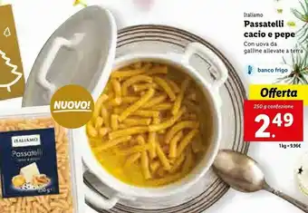Lidl Passatelli cacio e pepe 250 g offerta