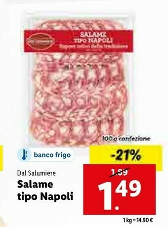 Lidl Salame tipo napoli offerta