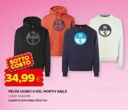 Oasi Felpa uomo s-xxl north sails offerta