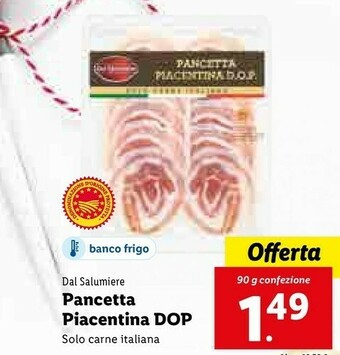 Lidl Pancetta piacentina dop offerta