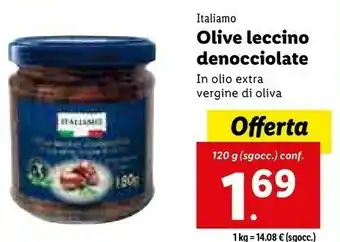 Lidl Olive leccino denocciolate in olio extra vergine di oliva 120 g offerta