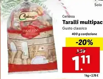 Lidl Tarallini multipack gusto classico 400 g(ml) offerta