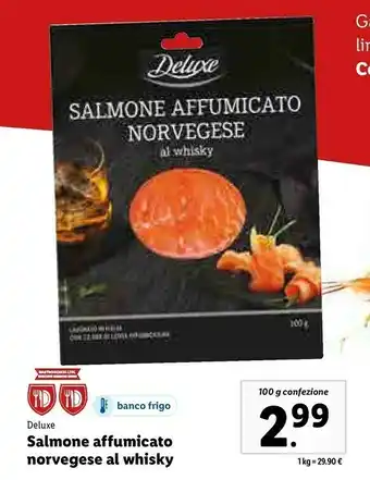 Lidl Deluxe salmone affumicato norvegese al whisky offerta