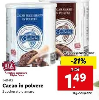 Lidl Cacao in polvere offerta