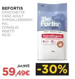 Arcaplanet Befortis crocchette cane adult hypoallergenic m/l coniglio insetti offerta