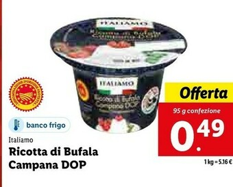 Lidl Ricotta di bufala campana dop offerta