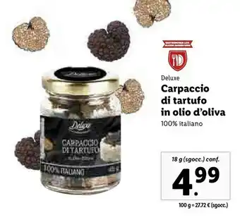 Lidl Deluxe carpaccio di tartufo in olio oliva offerta