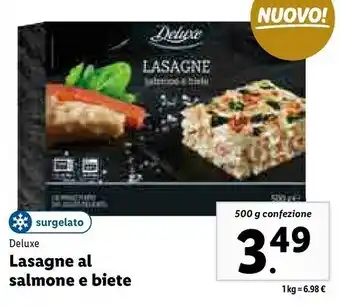 Lidl Deluxe lasagne al salmone e biete offerta