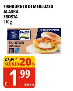 Tigros Fishburger di merluzzo alaska FROSTA offerta