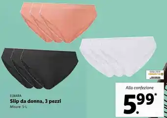 Lidl Esmara slip da donna offerta