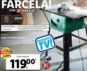 Lidl Parkside circocolare da banco offerta