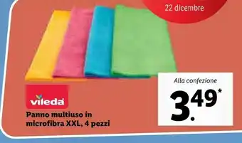 Lidl Panno multiuso in microfibra xxl , 4 pezzi offerta