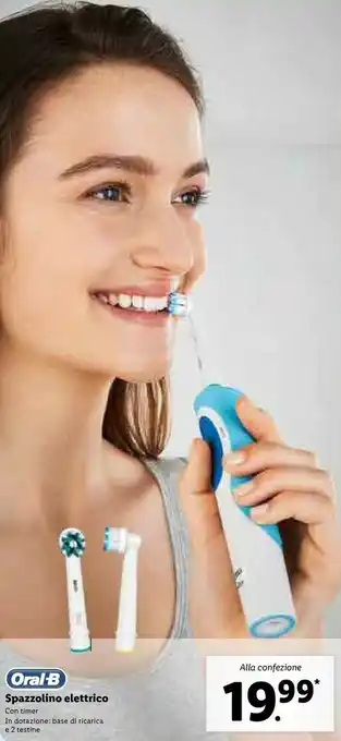 Lidl Oral-b pro 3 spazzolino elettrico ricaricabile - 3700 bianco. 1 spazzolino + 2 testine offerta