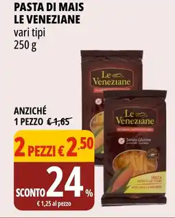 Tigros Pasta di mais LE VENEZIANE offerta