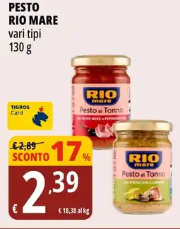 Tigros Pesto RIO MARE vari tipi offerta