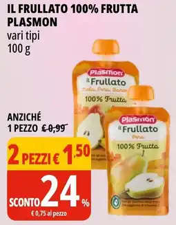 Tigros Il frullato 100% frutta PLASMON offerta