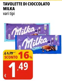 Tigros Tavolette di cioccolato MILKA offerta