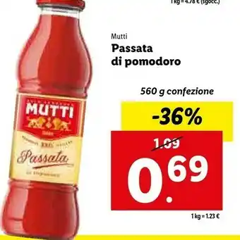 Lidl Passata di pomodoro 560 g(ml) offerta