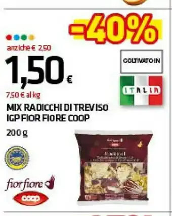 Superconti Coop mix radicchi di treviso igp fior fiore offerta