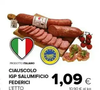 Tigre Salumificio federici ciauscolo igp offerta