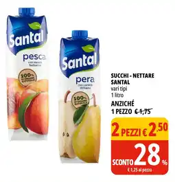 Tigros Succhi-nettare SANTAL vari tipi offerta