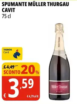 Tigros Spumante müller thurgau CAVIT offerta