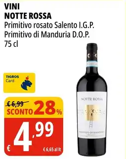 Tigros Vini NOTTE ROSSA offerta