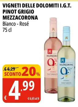 Tigros Vigneti delle dolomiti i.g.t. pinot MEZZACORONA offerta