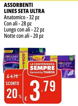 Tigros Assorbenti LINES SETA ULTRA offerta