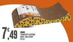 Ayoka Croci tiragraffi cartone wavy con catnip cm 50 offerta