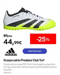 Decathlon adidas Scarpe calcio Predator Club Turf offerta